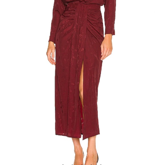 Sabina Musayev Aster Skirt in Garnet Small - Picture 2 of 11